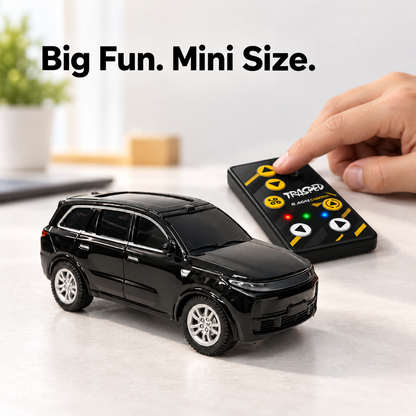 TRASPEED 1:64 Mini RC SUV – Black Metal Body, 2.4GHz Remote & App Control