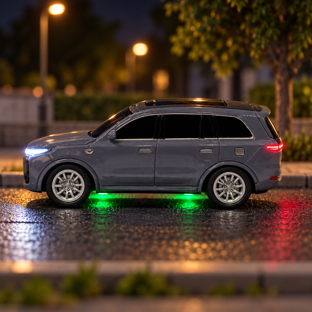 TRASPEED 1:64 Mini RC SUV – Grey Metal Body, 2.4GHz Remote & App Control