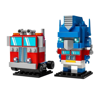 LEGO 40803 Transformers Brickheadz Optimus Prime Robot & Vehicle Set |Buildable Robot & Truck Model with Spinning Wheels Collectible Toy for Ages 10+