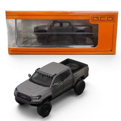 G.C.D 1:64 Toyota Tacoma Wide-Body Matte Dark Grey (LHD) Diecast Model Car | Premium Off-Road Pickup Collectible | KS-060-512