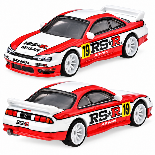 Hot Wheels Premium HBL96-953N 1:64 Scale Nissan Drift 2-Car Set – Nissan 240SX (S14) & Nissan Silvia (S15) Diecast Collectible Cars with Metal Body & Real Riders Wheels