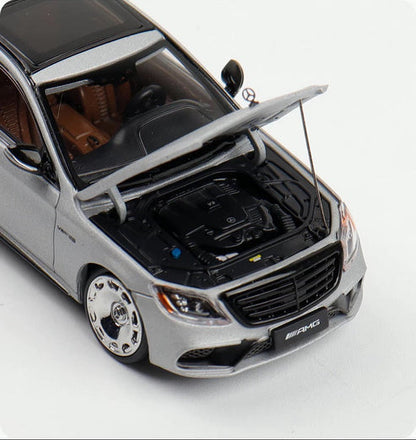 RM 1:64 Mercedes-Benz S63 W222 -Matte Grey Diecast Model Car | Premium Collector Edition with Multi-Spoke Wheels