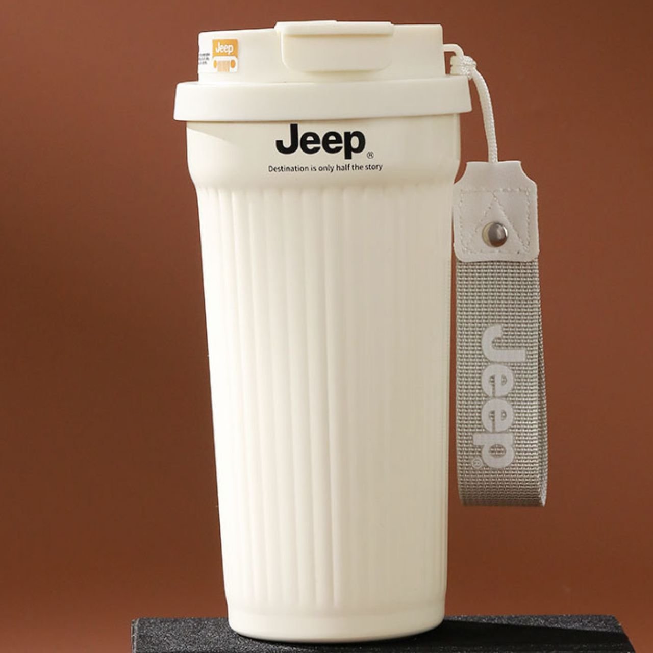 Jeep 550ml Insulated Travel Mug with Lid | Portable Coffee & Beverage Tumbler