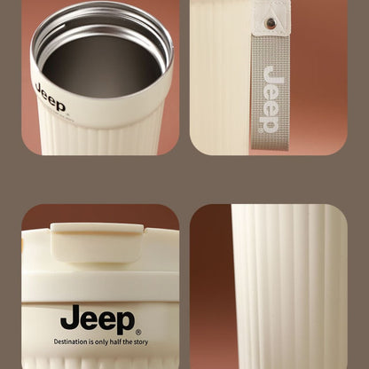 Jeep 550ml Insulated Travel Mug with Lid | Portable Coffee & Beverage Tumbler