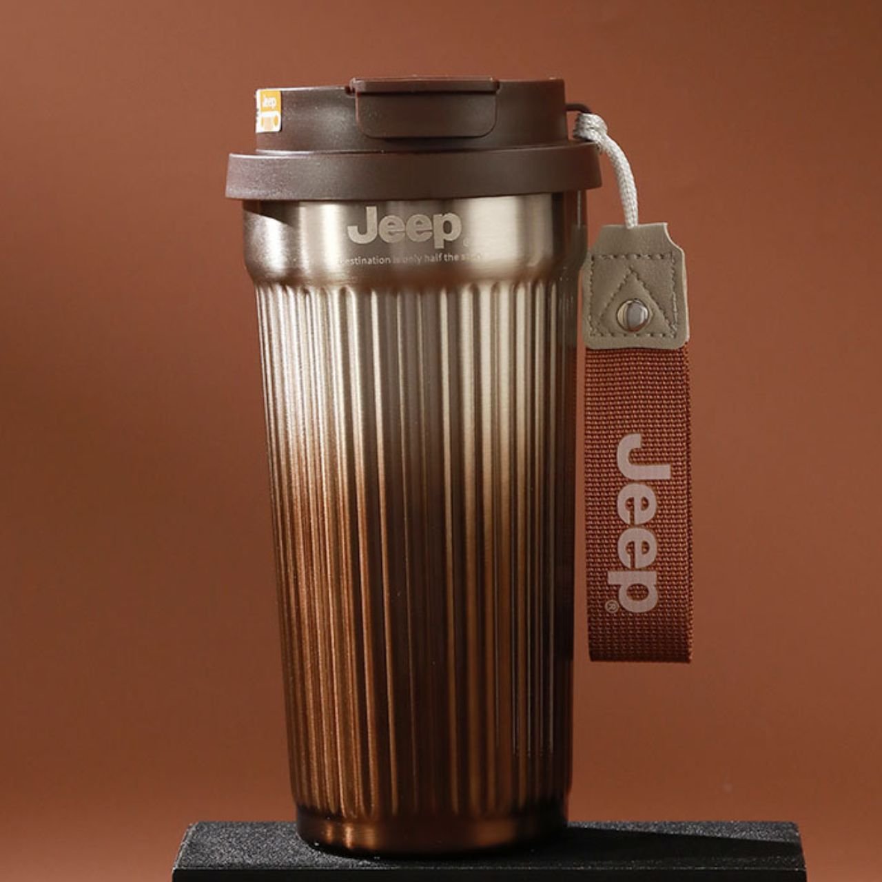Jeep 550ml Insulated Travel Mug with Lid | Portable Coffee & Beverage Tumbler