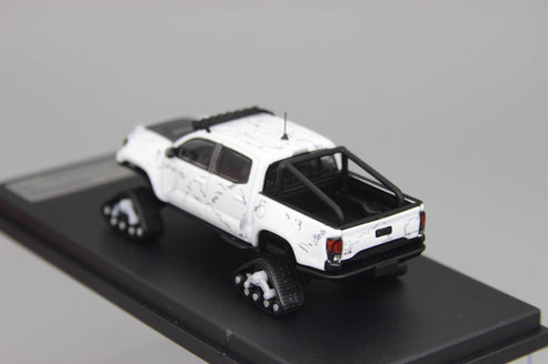 G.C.D 1:64 Toyota Tacoma 2022 Ski Version Diecast Model Car | White Stone Pattern | Accessories Included