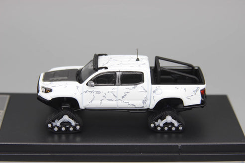 G.C.D 1:64 Toyota Tacoma 2022 Ski Version Diecast Model Car | White Stone Pattern | Accessories Included