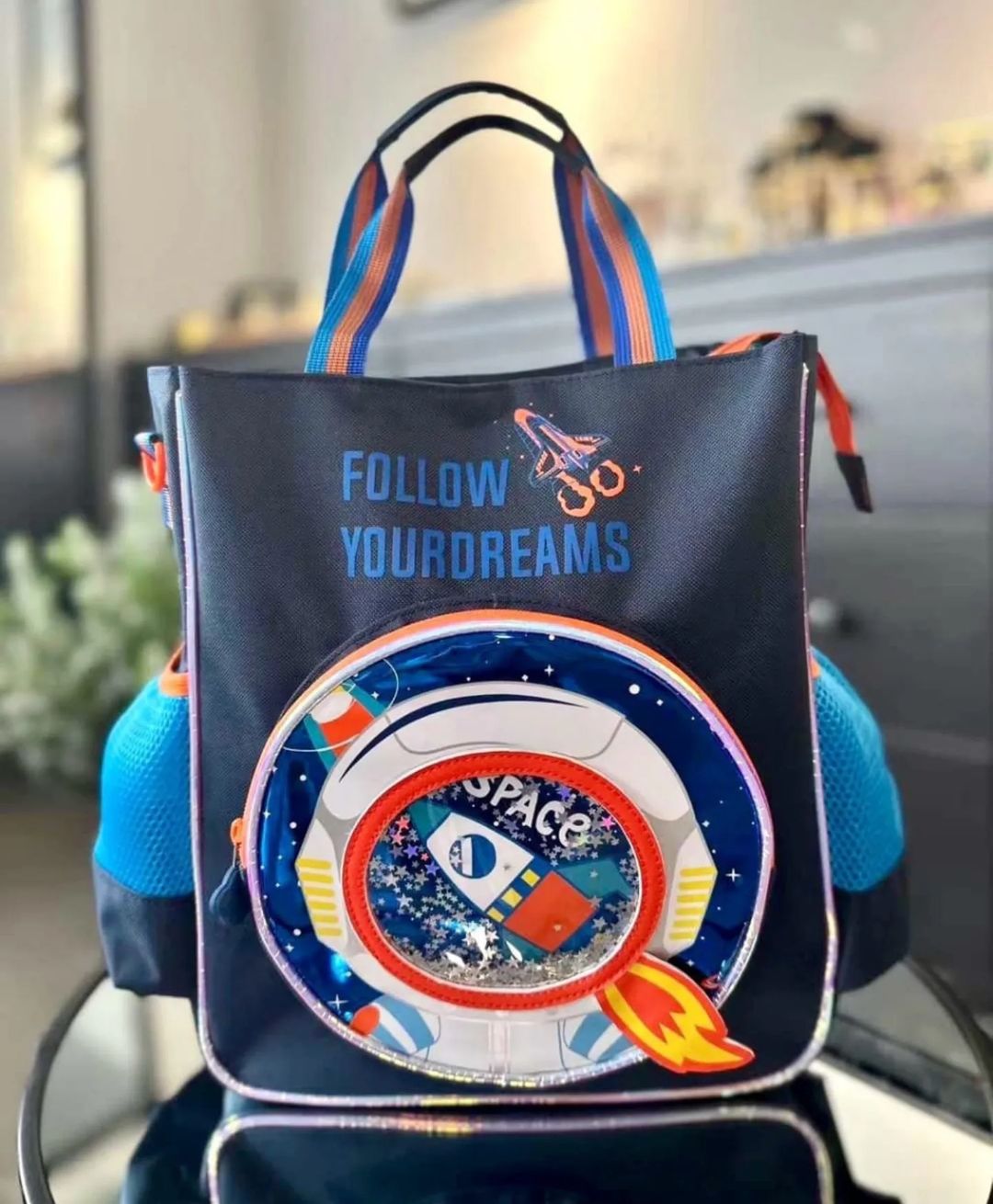Vest Follow Your Dreams Space Astronaut Kids Vest Backpack (32 x 26 cm) | Rocket-Themed School & Activity Bag with Shaker Pocket