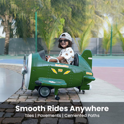 Emotorad Formula Fun Turbo Wing Ride-On Toy Plane for Kids | Battery Operated Airplane Ride-On