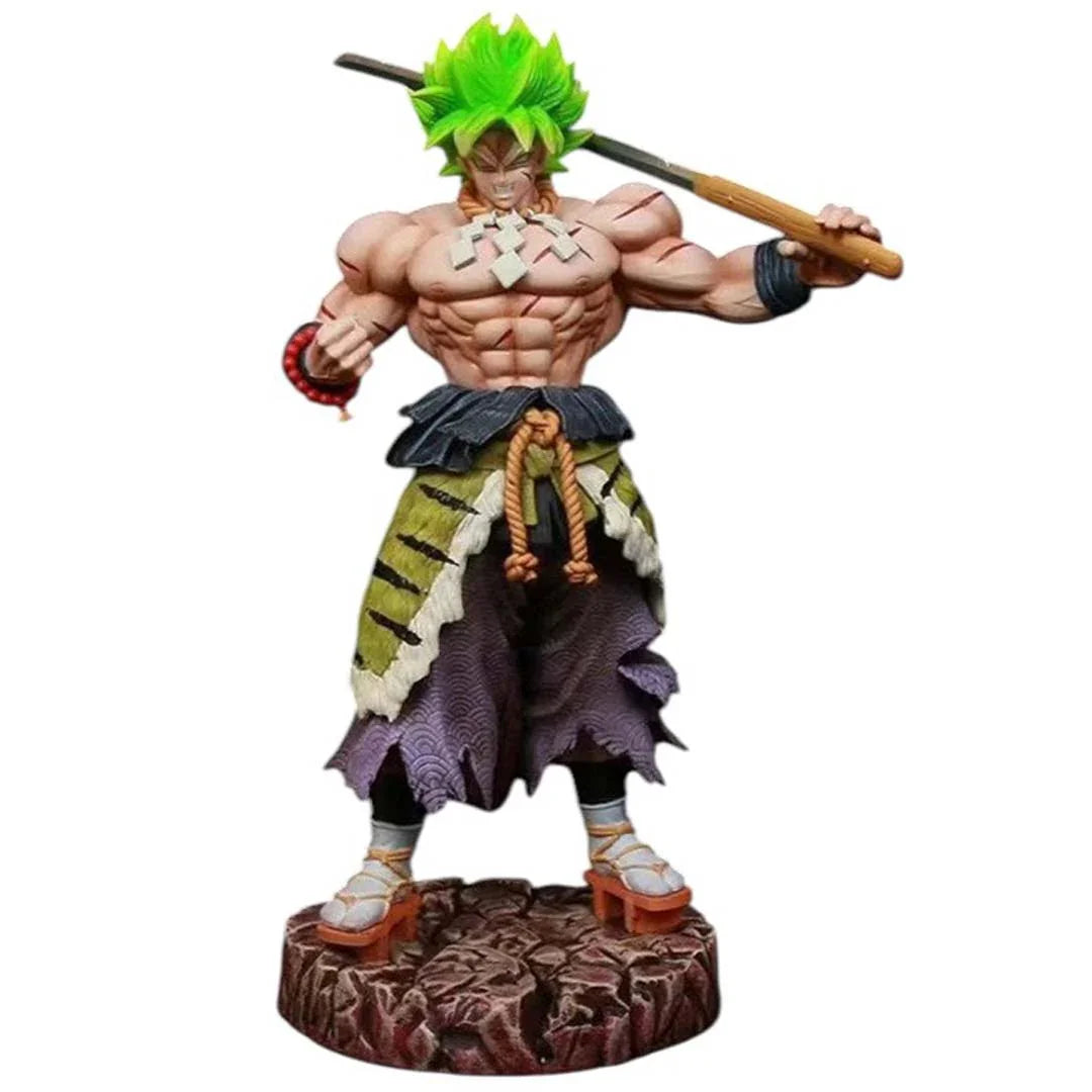 Dragon Ball Z Super Saiyan Broly Anime Ultimate Action Figure Statue 36cm – Green Hair Battle Edition Statue with Sword & Base – Collectible Action Model Toy HW - Jaiman Toys