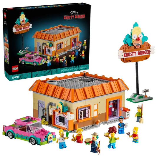LEGO 10352 Icons The Simpsons: Krusty Burger  1,635Piece Adult Display Set - Jaiman Toys