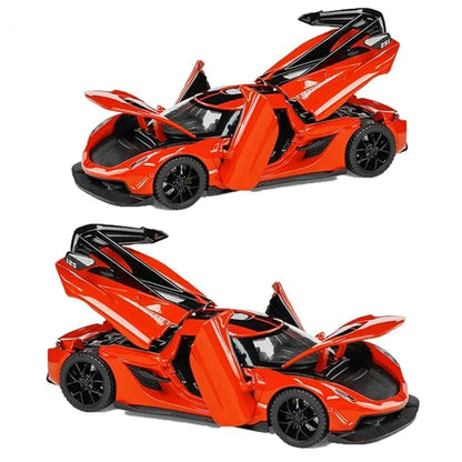 JOY JUNCTION 1:32 Diecast Supercar Toy Car with Opening Doors & Bonnet – Premium Metal Model in Orange, White & Black