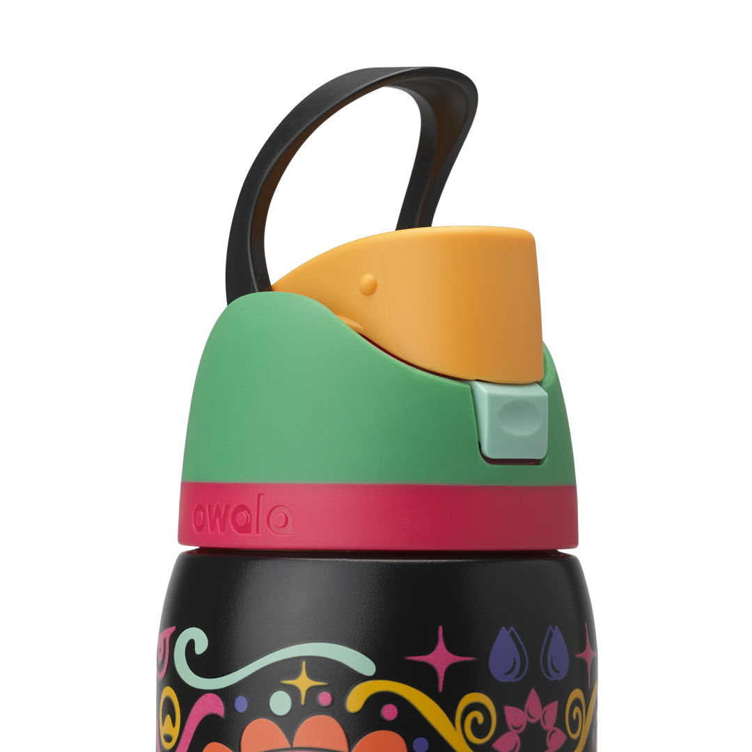 Owala 32oz (945ml) Insulated Stainless Steel Water Bottle – Flip Straw Leak-Proof Sports Bottle with Sugar Skull Design