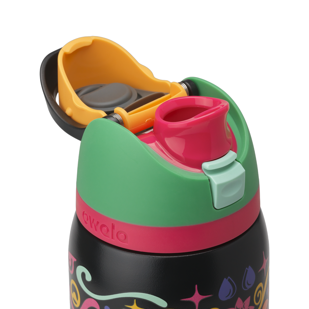 Owala 32oz (945ml) Insulated Stainless Steel Water Bottle – Flip Straw Leak-Proof Sports Bottle with Sugar Skull Design