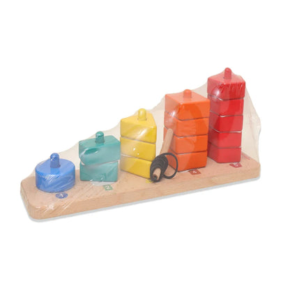 Open Ended 3 in 1 Stack and Sort Board With Lace - Jaiman Toys