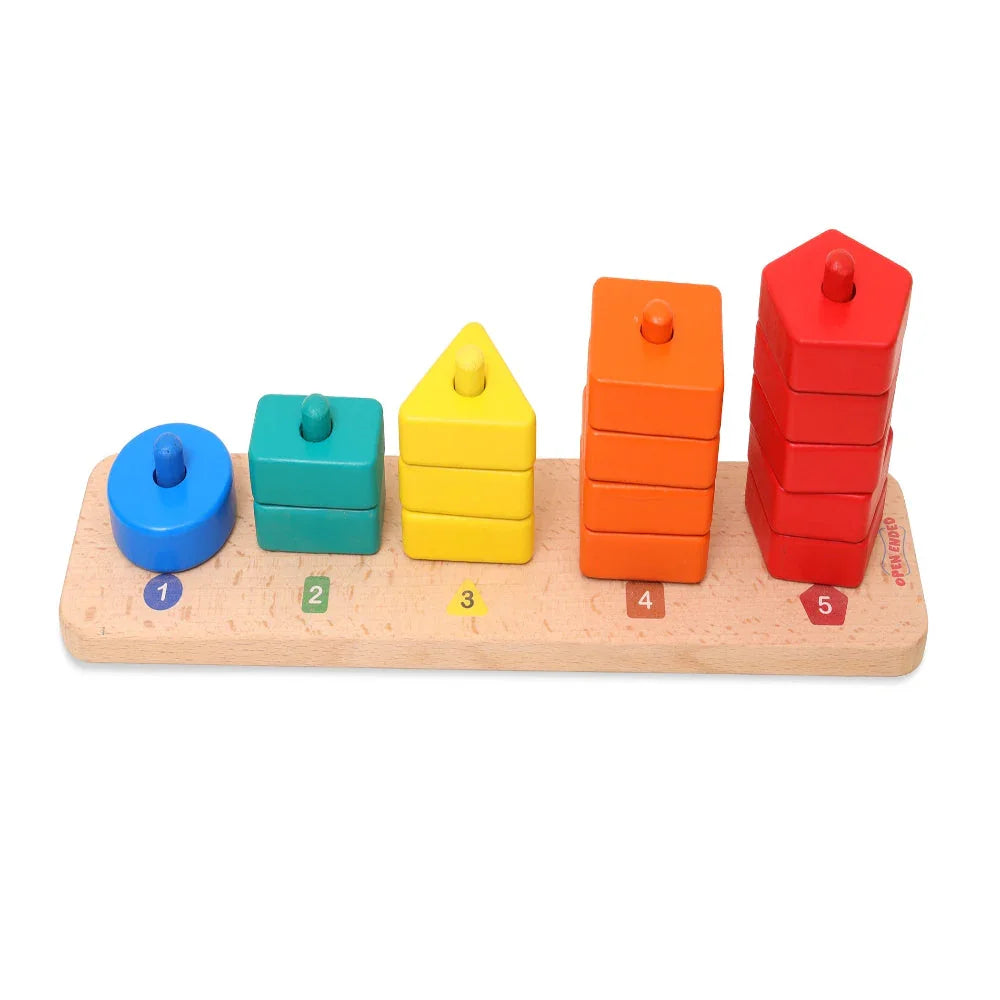 Open Ended 3 in 1 Stack and Sort Board With Lace - Jaiman Toys