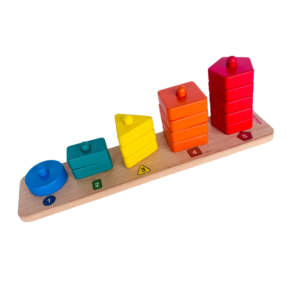 Open Ended 3 in 1 Stack and Sort Board With Lace - Jaiman Toys