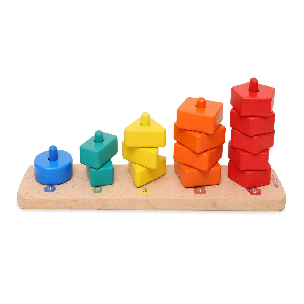 Open Ended 3 in 1 Stack and Sort Board With Lace - Jaiman Toys
