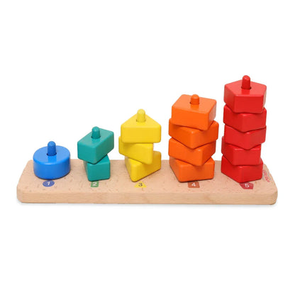 Open Ended 3 in 1 Stack and Sort Board With Lace - Jaiman Toys