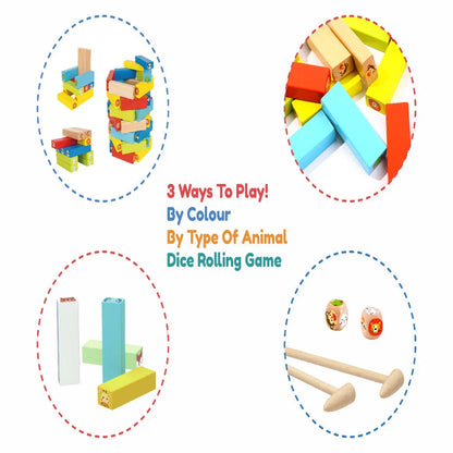 Open Ended Jungle Tumble Wooden Stacking Game - Jaiman Toys
