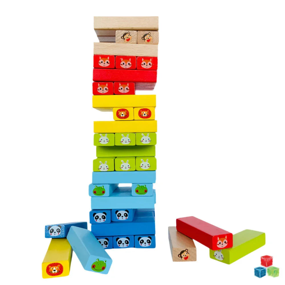 Open Ended Jungle Tumble Wooden Stacking Game - Jaiman Toys