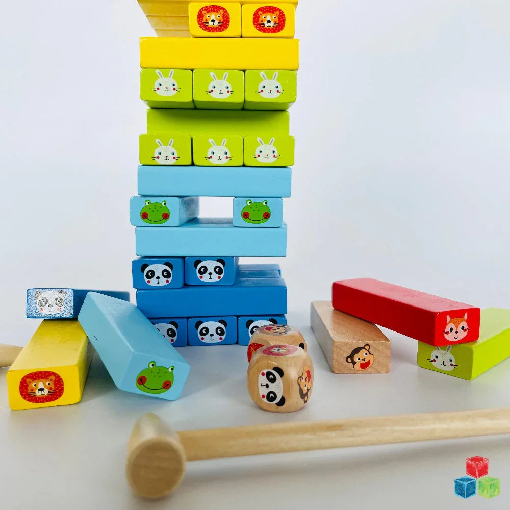Open Ended Jungle Tumble Wooden Stacking Game - Jaiman Toys