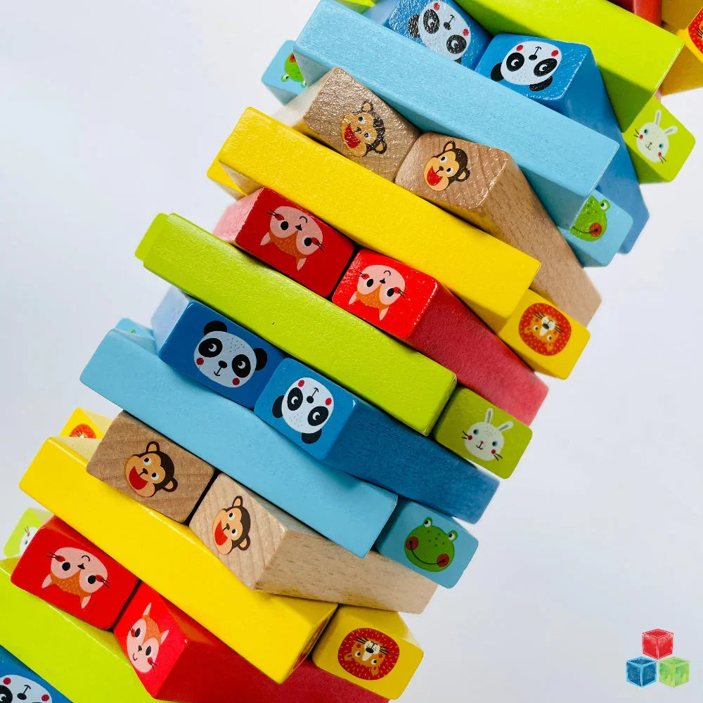 Open Ended Jungle Tumble Wooden Stacking Game - Jaiman Toys