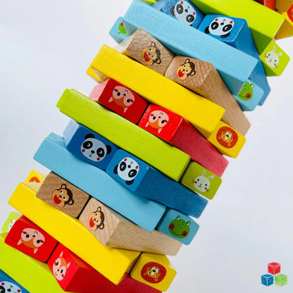 Open Ended Jungle Tumble Wooden Stacking Game - Jaiman Toys