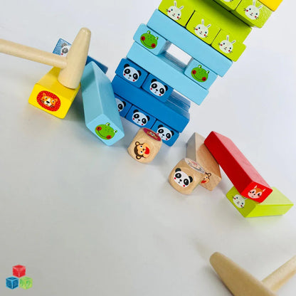 Open Ended Jungle Tumble Wooden Stacking Game - Jaiman Toys