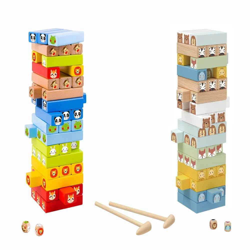 Open Ended Jungle Tumble Wooden Stacking Game - Jaiman Toys