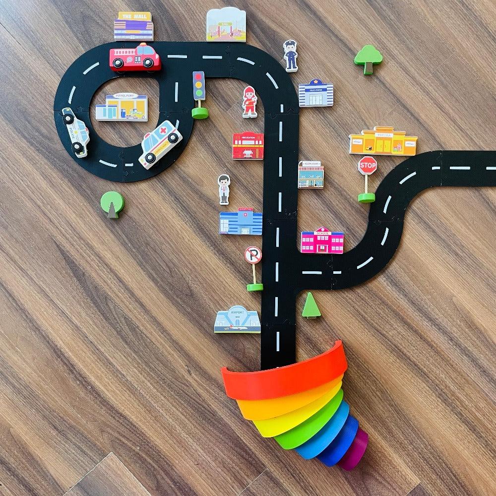 Open Ended Large Rainbow Stacker 12 Piece - Jaiman Toys