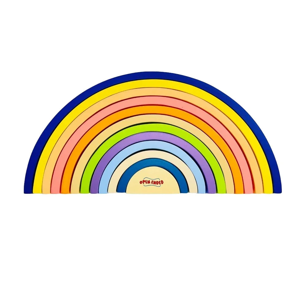 Open Ended Large Rainbow Stacker 12 Piece - Jaiman Toys