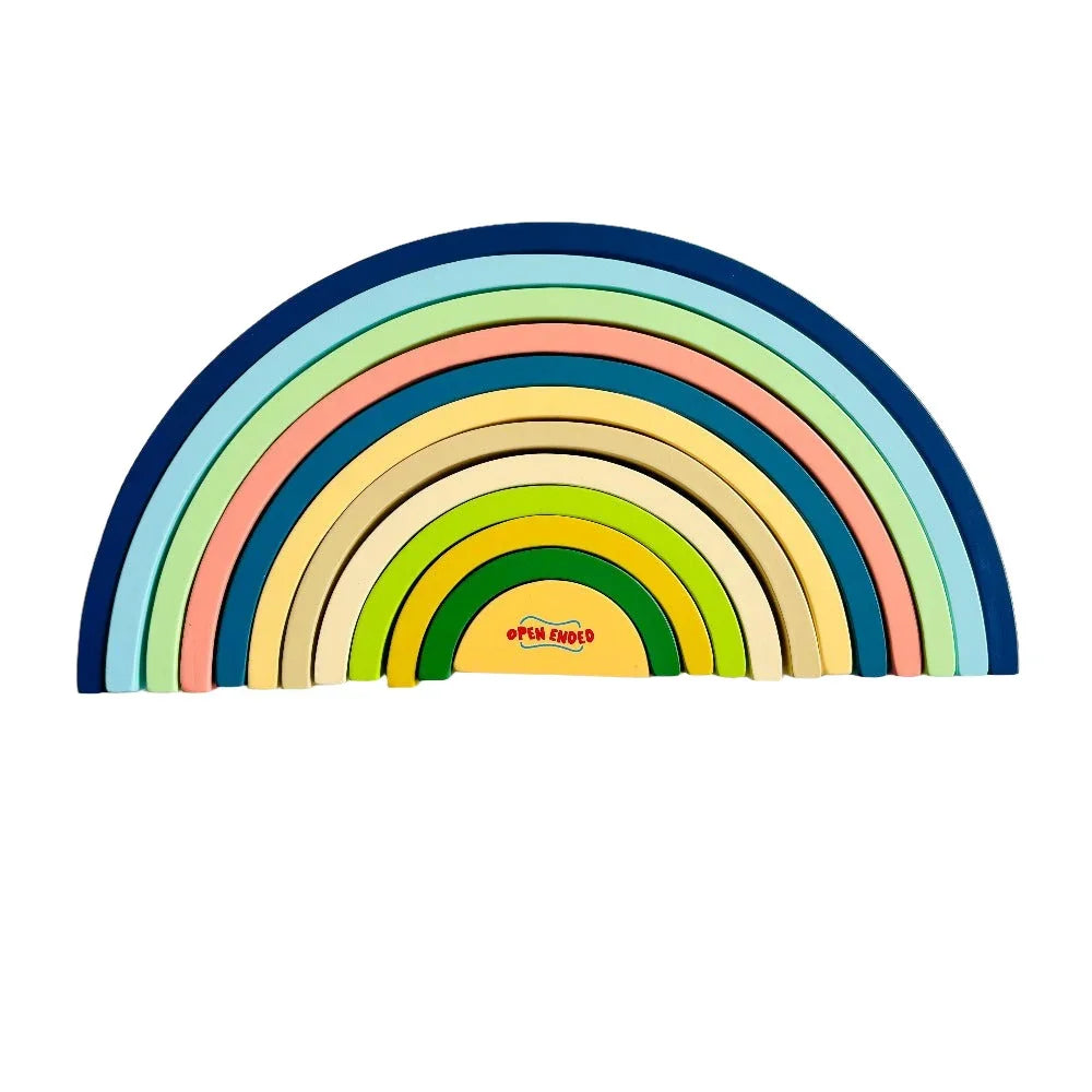 Open Ended Large Rainbow Stacker 12 Piece - Jaiman Toys