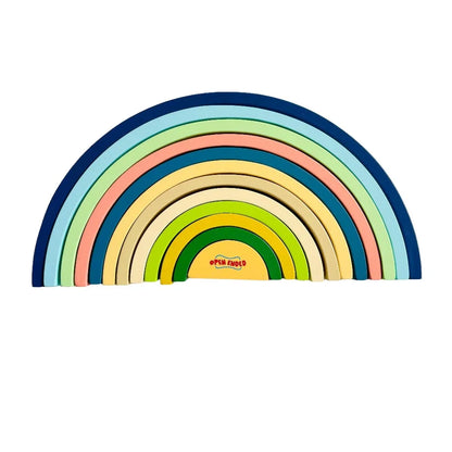 Open Ended Large Rainbow Stacker 12 Piece - Jaiman Toys