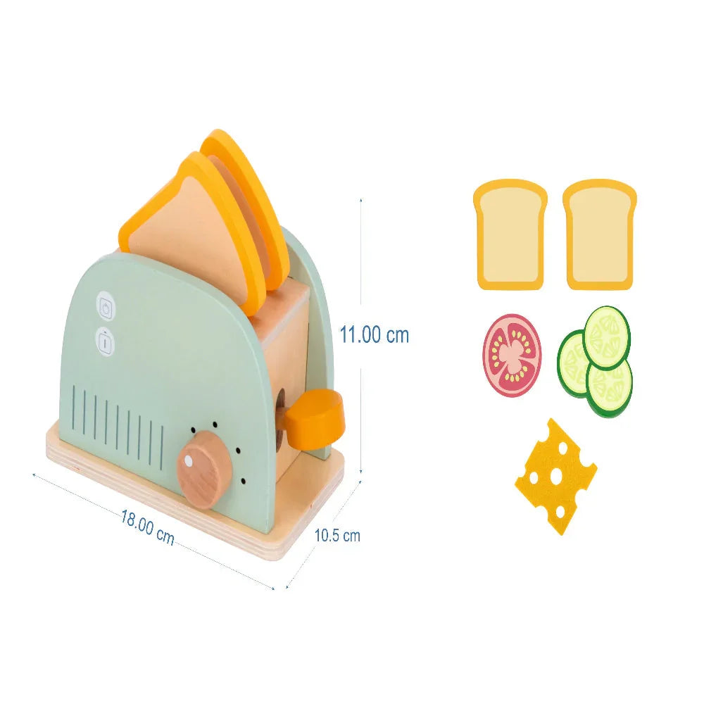 Open Ended Little Chef's Toaster Set -6 Pieces - Jaiman Toys