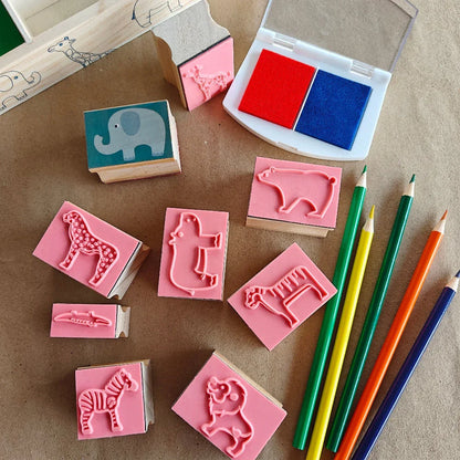 Open Ended My First Wooden Stamp Kit - Animal - Jaiman Toys