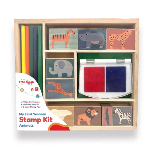 Open Ended My First Wooden Stamp Kit - Animal - Jaiman Toys