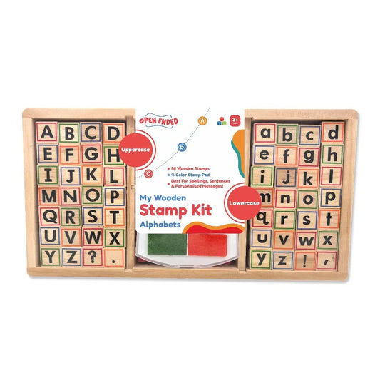 Open Ended My Wooden Stamp Kit - Alphabets - Jaiman Toys