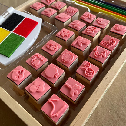 Open Ended My Wooden Stamp Kit - Jungle Safari - Jaiman Toys