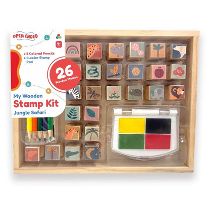 Open Ended My Wooden Stamp Kit - Jungle Safari - Jaiman Toys