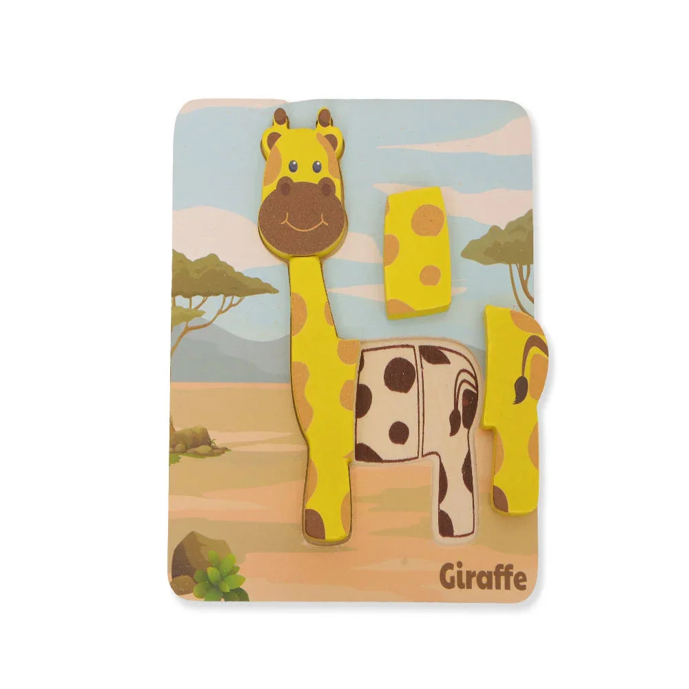 Open Ended Toddler's First 6 In 1 Puzzle - Animals (6 puzzles, 27 pcs) 18+ Months - Jaiman Toys