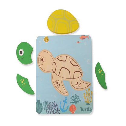 Open Ended Toddler's First 6 In 1 Puzzle - Animals (6 puzzles, 27 pcs) 18+ Months - Jaiman Toys