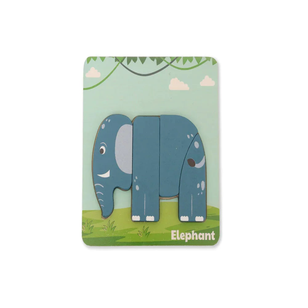 Open Ended Toddler's First 6 In 1 Puzzle - Animals (6 puzzles, 27 pcs) 18+ Months - Jaiman Toys