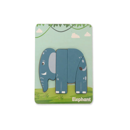 Open Ended Toddler's First 6 In 1 Puzzle - Animals (6 puzzles, 27 pcs) 18+ Months - Jaiman Toys