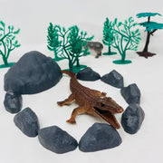 Open-Ended Wild Animals Playset - 30 Pieces | Realistic Jungle & Safari Animal Figures with Accessories | Educational Pretend Play Toy for Kids 3+ Years