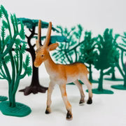 Open-Ended Wild Animals Playset - 30 Pieces | Realistic Jungle & Safari Animal Figures with Accessories | Educational Pretend Play Toy for Kids 3+ Years