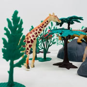 Open-Ended Wild Animals Playset - 30 Pieces | Realistic Jungle & Safari Animal Figures with Accessories | Educational Pretend Play Toy for Kids 3+ Years