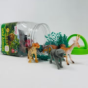 Open-Ended Wild Animals Playset - 30 Pieces | Realistic Jungle & Safari Animal Figures with Accessories | Educational Pretend Play Toy for Kids 3+ Years
