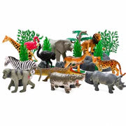 Open-Ended Wild Animals Playset - 30 Pieces | Realistic Jungle & Safari Animal Figures with Accessories | Educational Pretend Play Toy for Kids 3+ Years