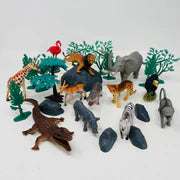 Open-Ended Wild Animals Playset - 30 Pieces | Realistic Jungle & Safari Animal Figures with Accessories | Educational Pretend Play Toy for Kids 3+ Years